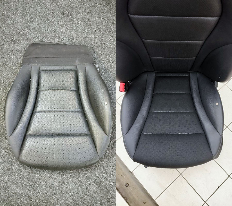 Перетяжка водительского сидения Mercedes-Benz GLC в экокожу за 1 день с фото и ценами
