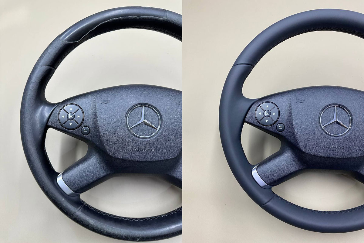 Перетяжка руля Mercedes Benz w212 в натуральную кожу фото и цены в Ростове-на-Дону