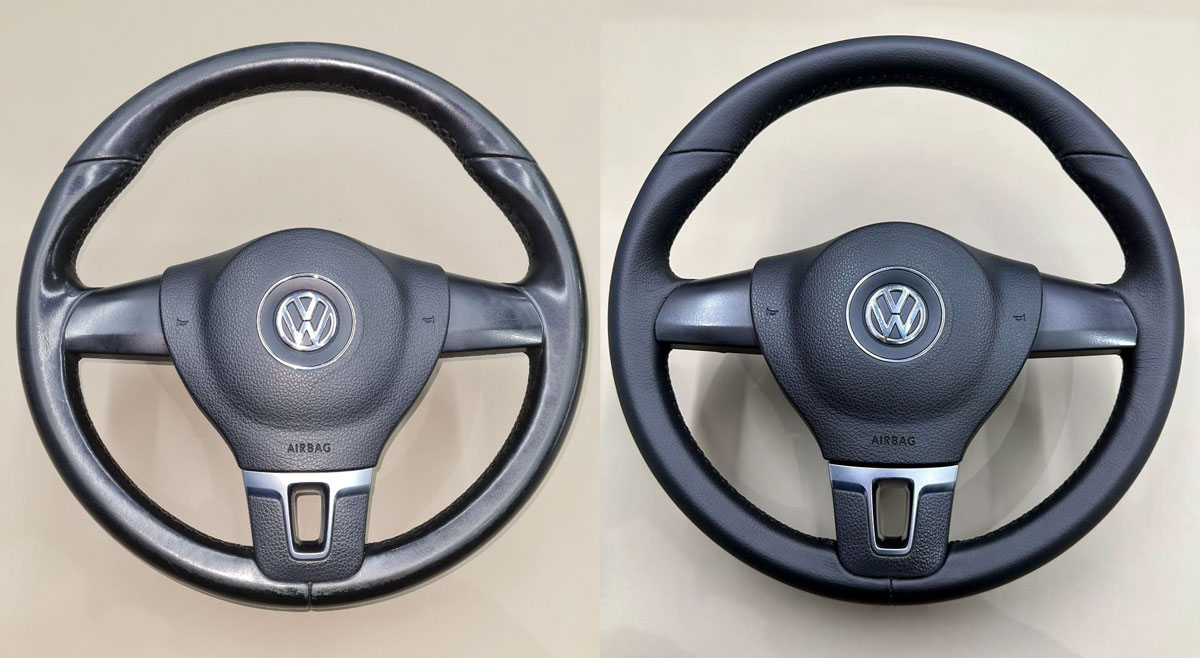 Перетяжка руля Volkswagen Caravelle в натуральную кожу фото и цены в Ростове-на-Дону