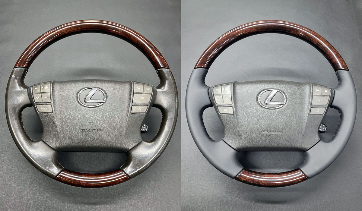 Перетяжка руля Lexus LX 570 в натуральную кожу фото и цены
